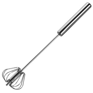 Semi-Automatic Egg Beater 304 Stainless Steel Egg Whisk Manual Hand Mixer Self Turning Egg Stirrer Kitchen Egg Tools