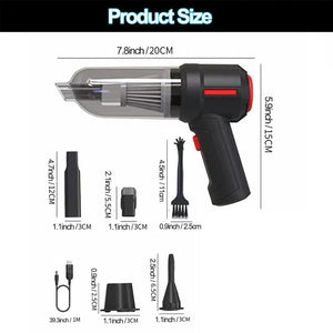 Vacuum Cleaner & Air Blower 2In1 Cordless Mini Air Duster Electric Cleaner Tool for Computer Keyboard PC Piano Pet Laptop