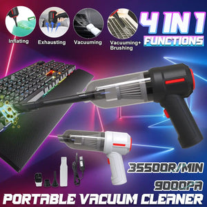 Vacuum Cleaner & Air Blower 2In1 Cordless Mini Air Duster Electric Cleaner Tool for Computer Keyboard PC Piano Pet Laptop